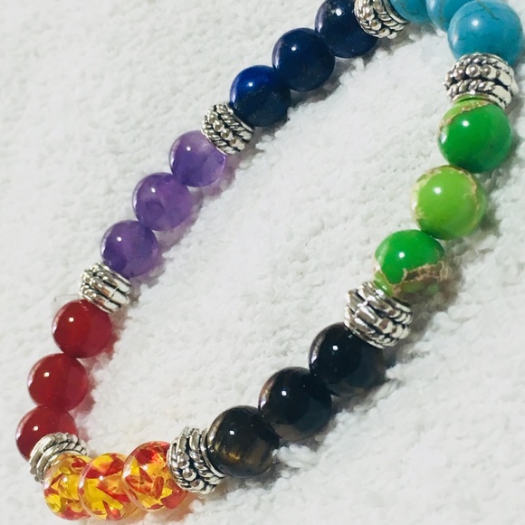 Hot 7 Chakra Healing Beads Bracelet For Men - Picture 4 of 7